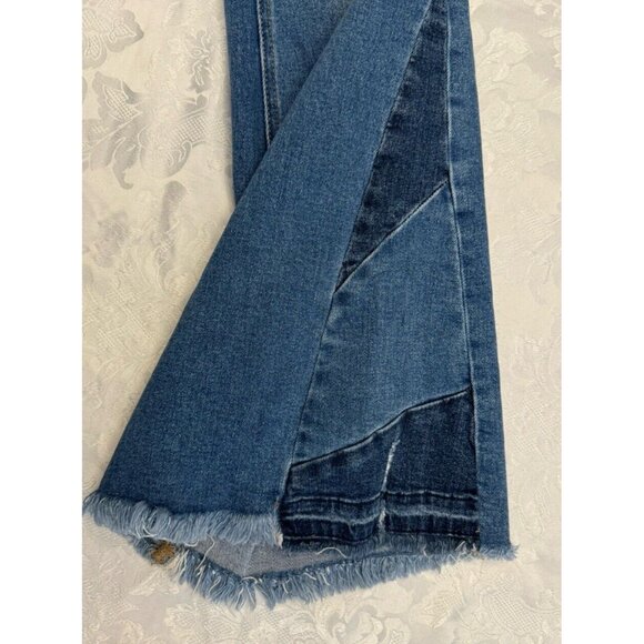 Alter’d State Vervet Size 31 Wide Leg Flare Bell Bottom‎ Ripped Jeans Stretch - Picture 3 of 9